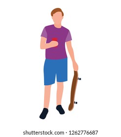 Flat icon design of skateboarder