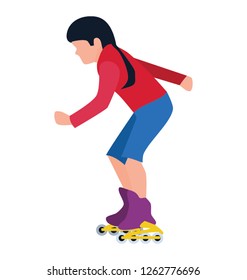 Flat icon design of skateboarder