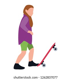Flat icon design of skateboarder