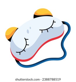 Un diseño de icono plano de máscara de sueño 