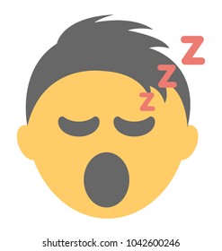 
Flat icon design of sleepy smiley
