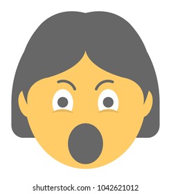 
Flat icon design of a smiley yawning
