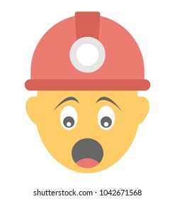 
Flat icon design of a smiley yawning
