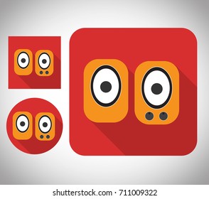flat icon design speaker portable pc 3 in 1 illustration