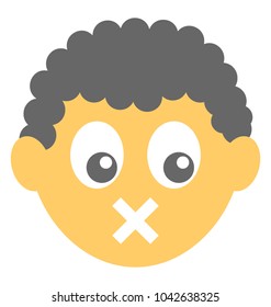 
Flat icon design of speechless smiley
