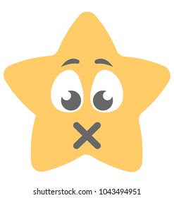 
Flat icon design of speechless smiley
