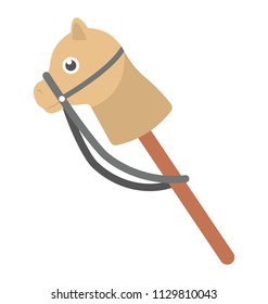 
Flat icon design of a stick horse
