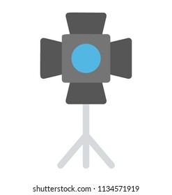 
Flat icon design of studio light, spotlight
