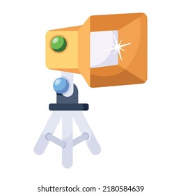 Un diseño de icono plano de luz de estudio, foco