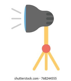 
Flat icon design of studio light, spotlight
