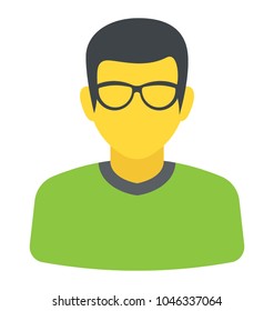 Flat icon design of a teacher 