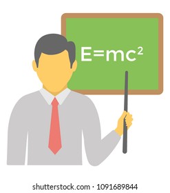 
Flat icon design of a teacher 
