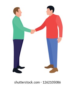 Flat icon design of teamwork, business deal