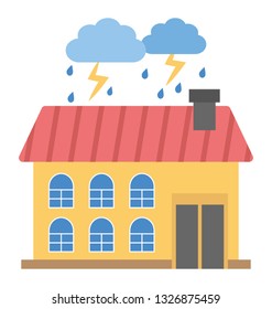 Flat icon design of thunderstorm 