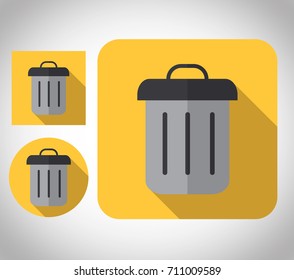 flat icon design trash cans 3 in 1 illustration