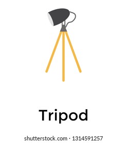 Flat icon design of tripod lamp 