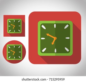 flat icon design vector alarm clock square