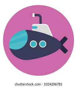 Flat icon design of a vessel, submarine