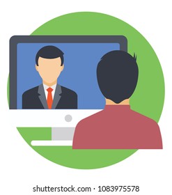 
Flat icon design of video calling.
