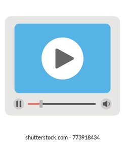 Flat icon design of a video player
