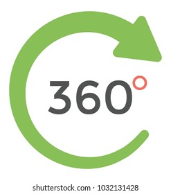 
Flat icon design of virtual reality 360 degree vision
