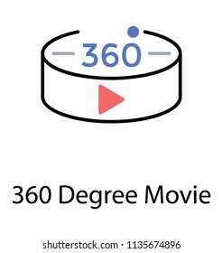 
flat icon design of virtual reality 360 degree vision

