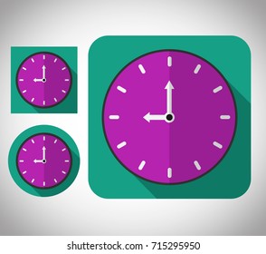 flat icon design wall clock round