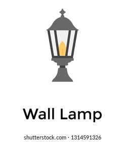 Flat icon design of wall lamp 