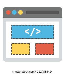 
Flat icon design of web development 
