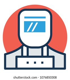 
Flat icon design of welder or factory worker
