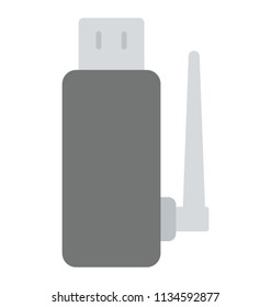 
 A flat icon design of wifi usb adapter
