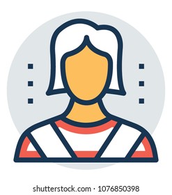 
Flat Icon design of woman of adult age 
