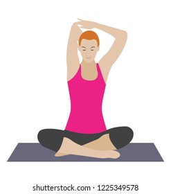 
Flat icon design of yoga 
