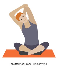 
Flat icon design of yoga 
