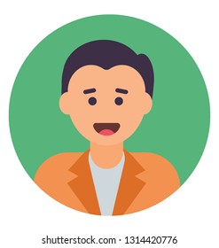 Flat icon design of youngster 