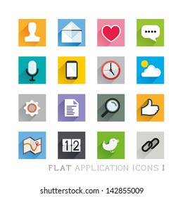 Flat Icon Designs - Applications. Layered vector illustration.