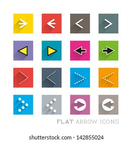 Flat Icon Designs - Arrows. Layed vector illustration.