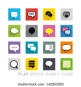 Flat Icon Designs - Speech bubbles. Layered vector illustration.