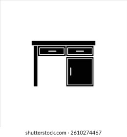 Flat Icon Desk Stylized and Editable Vector Illustration for House Appliances Design Theme