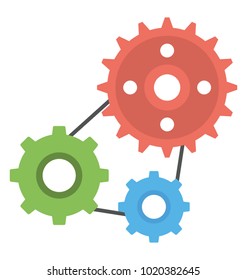
Flat icon development. Mechanism concept
