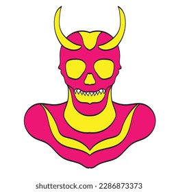 Flat icon Devil Skull vector illustration 