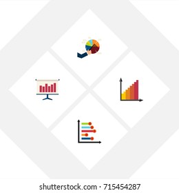 Flat Icon Diagram Set Of Infographic, Monitoring, Segment And Other Vector Objects. Also Includes Board, Statistic, Diagram Elements.