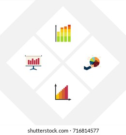 Flat Icon Diagram Set Of Monitoring, Statistic, Segment And Other Vector Objects. Also Includes Infographic, Statistic, Segment Elements.