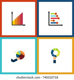 Flat Icon Diagram Set Of Monitoring, Pie Bar, Infographic And Other Vector Objects. Also Includes Pie, Graph, Diagram Elements.