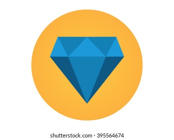 Flat Icon - Diamond Illustration