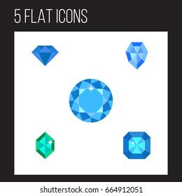 Flat Icon Diamond Set Of Carat, Brilliant, Diamond And Other Vector Objects. Also Includes Brilliant, Gem, Diamond Elements.