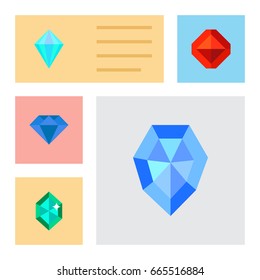 Flat Icon Diamond Set Of Carat, Jewel, Gemstone And Other Vector Objects. Also Includes Treasure, Carat, Gemstone Elements.