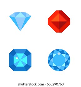 Flat Icon Diamond Set Of Karat, Jewel, Diamond And Other Vector Objects. Also Includes Gem, Treasure, Diamond Elements.