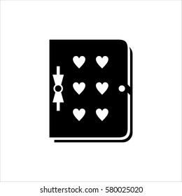 flat icon diary, black on white background
