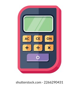 Ein flaches Icon des digitalen Taschenrechners 